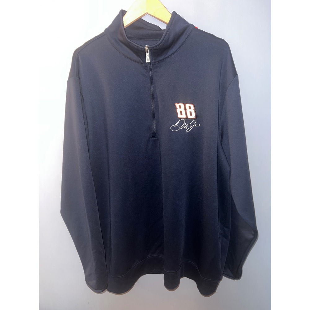 Antigua Mens Dale Earnhardt Jr 88 NASCAR Quarter Zip Pullover Navy Blue XXL
